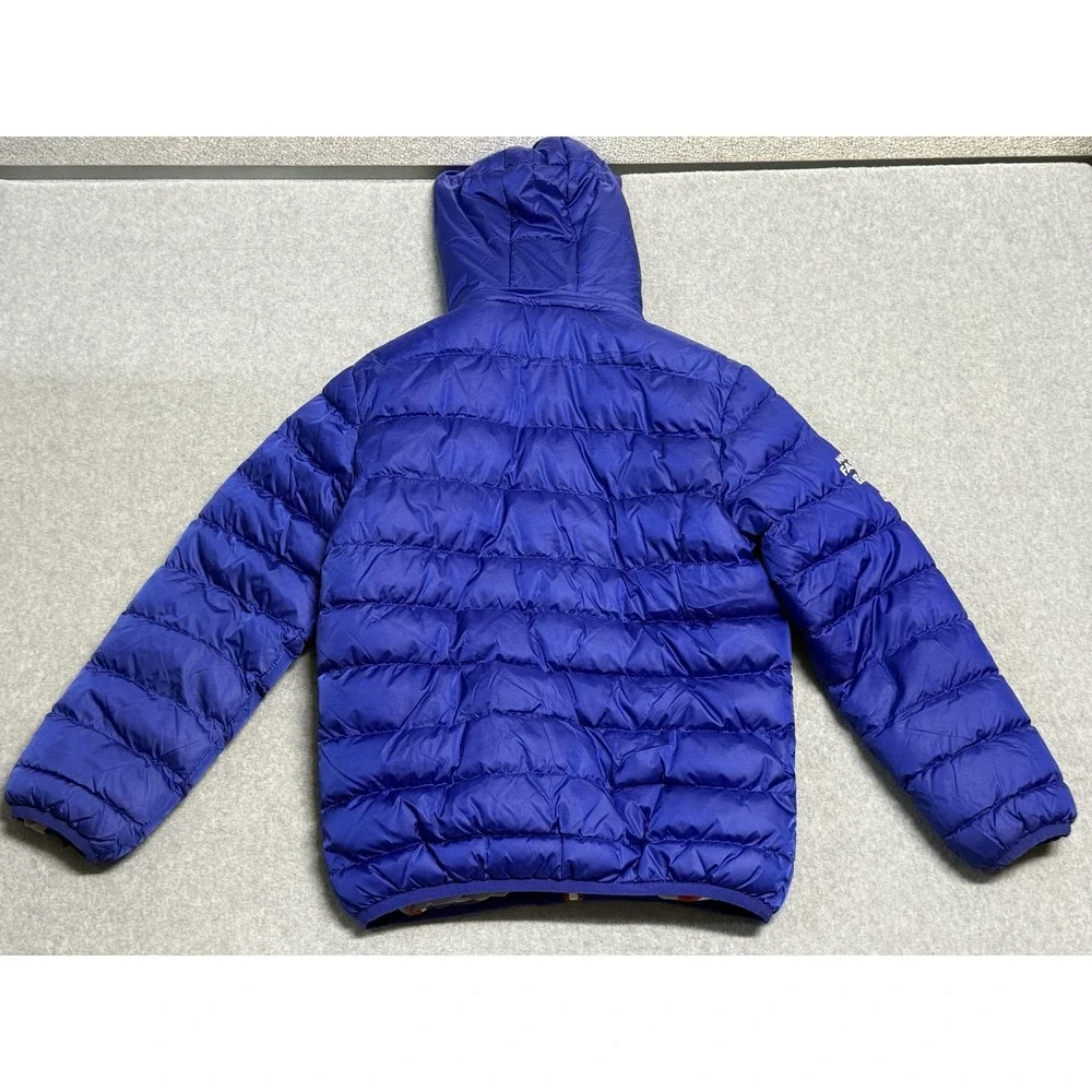 Naissi Jacket Boys 12-13 Blue Hooded Puffer Union Jack Flag Lining Zip Pockets
